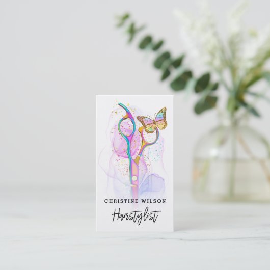 kapper schaar vlinder visitekaartje (Staand voorkant)