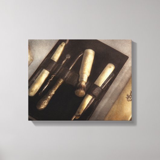 Kapper - Scheren - Het scheerset Canvas Afdruk (Voorkant)