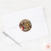 Kapper - Scheren - Het was een zeer close call Ronde Sticker (Envelop)