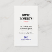 Kapper Shop Haar Kapper Koning van Diamanten Visitekaartje (Achterkant)