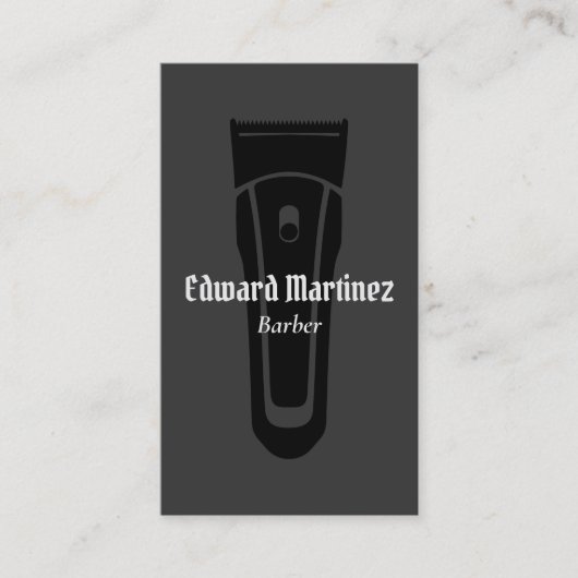 Kapper Shop Kapper Modern Zwart Haar Clipper Visitekaartje (Voorkant)