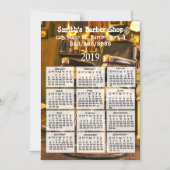 Kapper Shop Mini Kalender Magneet 2019 Magnetische Uitnodiging (Voorkant)