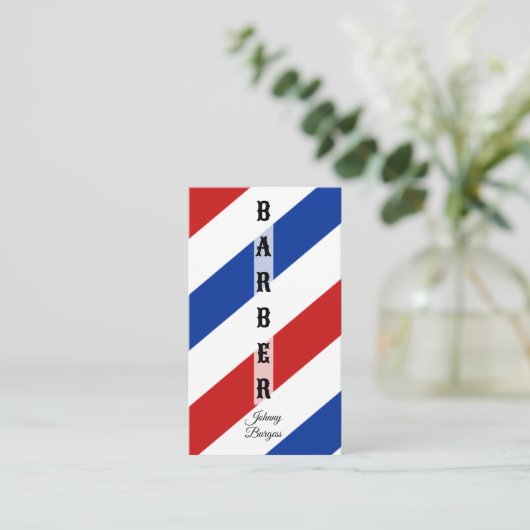 Kapper Shop QR Code Moderne Kapper Visitekaartje (Staand voorkant)