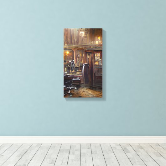 Kapper Shop van Klx Canvas Afdruk (Insitu (Houten vloer))
