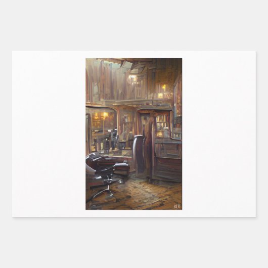 Kapper Shop van Klx Inpakpapier Vel (Voorkant)