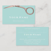 Kapper Stylist Schaar Roos Modern Aqua Mint Visitekaartje (Voorkant / Achterkant)