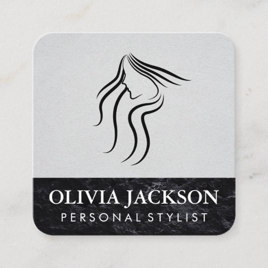kapper | stylist | schoonheidsspecialiste vierkante visitekaartje (Voorkant)