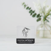 kapper | stylist | schoonheidsspecialiste vierkante visitekaartje (Staand voorkant)