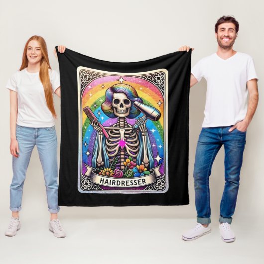 Kapper Tarot Kaart Collectie Fleece Deken (In situ)