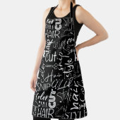 Kapper Typografie Zwart-wit Modern Schort (Insitu)