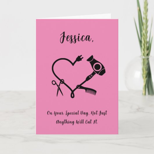 Kapper Verjaardag Kaart (Voorkant)