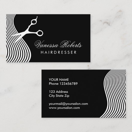 Kapper visitekaartjes | Professionele sjabloon (Voorkant / Achterkant)