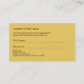 Kapper winkel goud en wit verwijzing sjabloon (Achterkant)