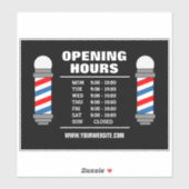 Kapper winkel kapsalon openingstijden vinyl sticke sticker (Vel)