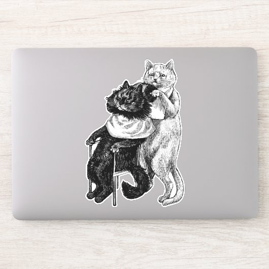 Kapper winkel katten dierlijke illustratie kunst sticker (Computer)