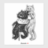 Kapper winkel katten dierlijke illustratie kunst sticker (Vel)