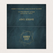 Kapper winkel luxe elegante gouden marine diensten visitekaartje (Buitenkant ongevouwen)