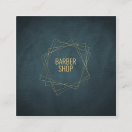 Kapper winkel minimaal marine goud typografie geom vierkante visitekaartje