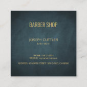 Kapper winkel minimaal marine goud typografie geom vierkante visitekaartje (Achterkant)