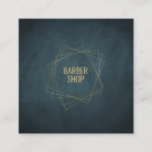 Kapper winkel minimaal marine goud typografie geom vierkante visitekaartje (Voorkant)