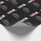 Kapper winkel paal gepersonaliseerde kerst cadeaupapier (Hoek)