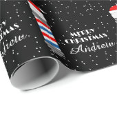 Kapper winkel paal gepersonaliseerde kerst cadeaupapier (Rol Hoek)