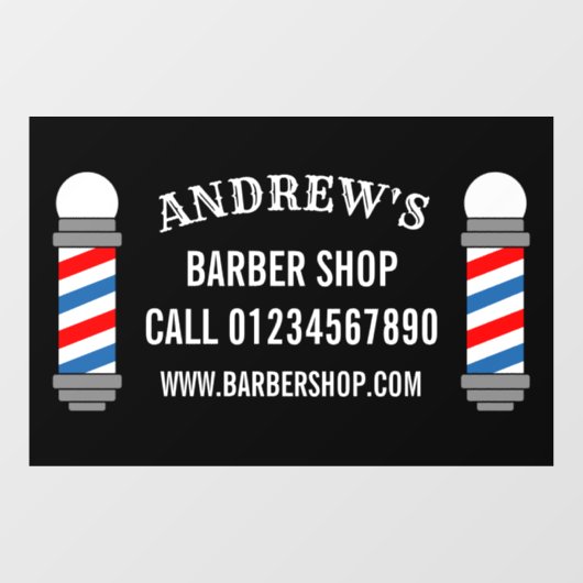 Kapper winkel paal kapsalon business custom raamsticker (Vel)