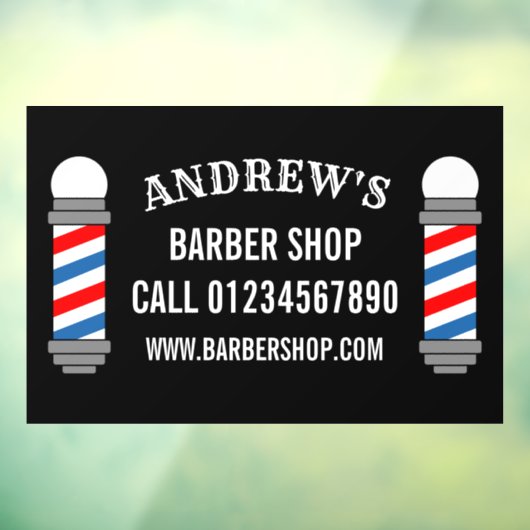 Kapper winkel paal kapsalon business custom raamsticker (Vel 3)