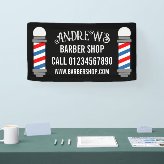 Kapper winkel paal kapsalon business custom spandoek (Beurs)
