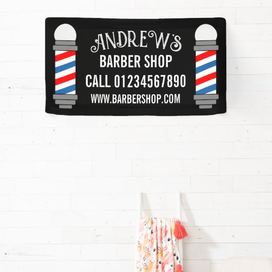 Kapper winkel paal kapsalon business custom spandoek (Insitu)