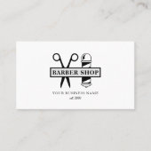 Kapper winkel professionele haarstylist schaarpaal visitekaartje (Voorkant)