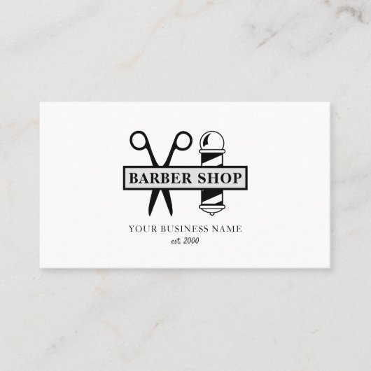 Kapper winkel professionele haarstylist schaarpaal visitekaartje (Voorkant)