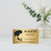 Kapper winkel qr code goud en zwart visitekaartje (Staand voorkant)