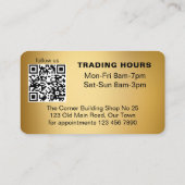 Kapper winkel qr code goud en zwart visitekaartje (Achterkant)