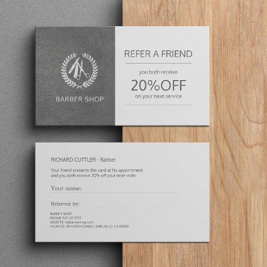 Kapper winkel zilvergrijs logo verwijzing sjabloon