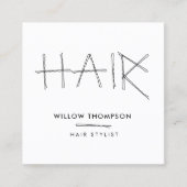 Kapper Zwart Wit Bobby Pins Hair Stylist Vierkante Visitekaartje (Voorkant)