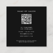 Kapper Zwart Wit Bobby Pins Hair Stylist Vierkante Visitekaartje (Achterkant)