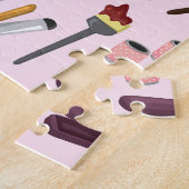 Kappers gereedschap, naadloos stijlvol patroon. legpuzzel (Zijkant)