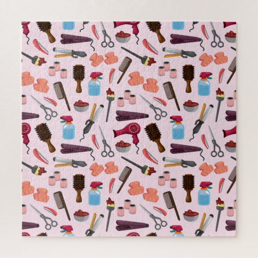 Kappers gereedschap, naadloos stijlvol patroon. legpuzzel (Verticaal)