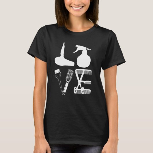 Kappers Love Haardroger Schaar Kapper Haar B T-shirt (Voorkant)