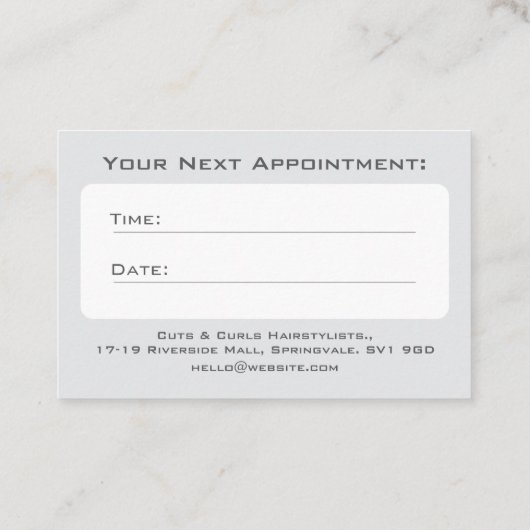 Kappers of kappers Afspraakkaart Visitekaartje (Achterkant)