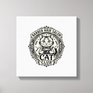 Kappers Salon Kat Grappige Kat Grafisch - Kapper H Canvas Afdruk