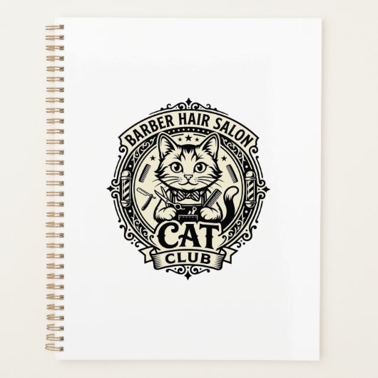 Kappers Salon Kat Grappige Kat Grafisch - Kapper H Planner (Voorkant)