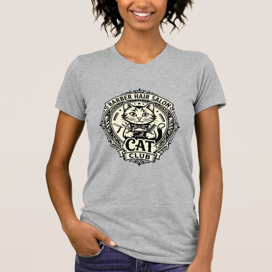 Kappers Salon Kat Grappige Kat Grafisch - Kapper H T-shirt (Voorkant)