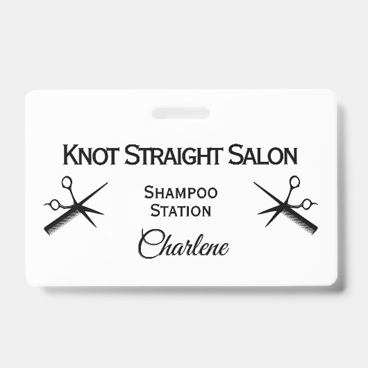 Kappers / Stylist ID Naam Badge (Voorzijde)