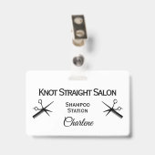 Kappers / Stylist ID Naam Badge (Achterkant met clip)