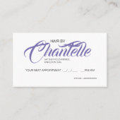 Kappersafspraakkaart Paarse Afsprakenkaartje (Voorkant)