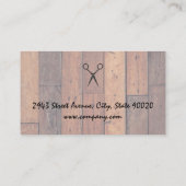 kappersbadge | Houten planken Visitekaartje (Achterkant)