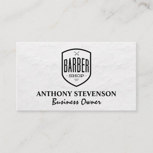 kappersbadge | Houten planken Visitekaartje (Voorkant)