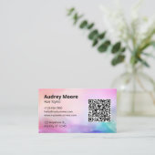 Kappersbedrijf QR-code Kapsalon Visitekaartje (Staand voorkant)